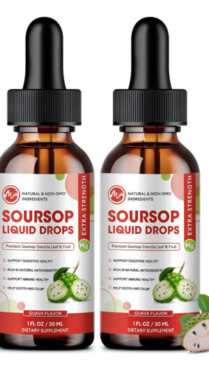 Soursop Bitters Liquid, Sugar Free Graviola Liquid Drops Extract From Organic Soursop Leaves And Fruits For Cell Suppor