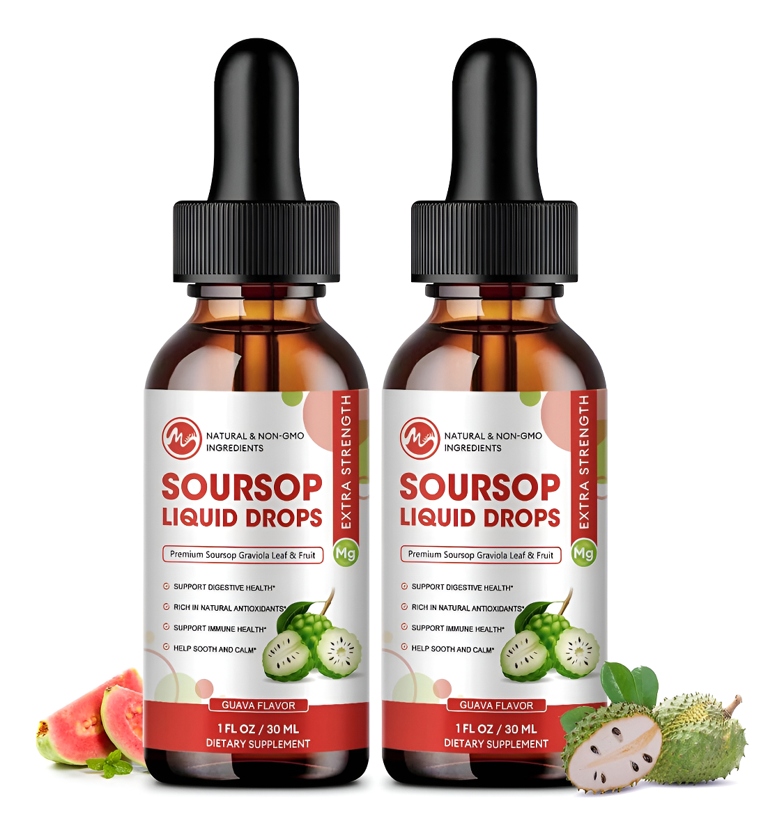 Soursop Bitters Liquid, Sugar Free Graviola Liquid Drops Extract From Organic Soursop Leaves And Fruits For Cell Suppor