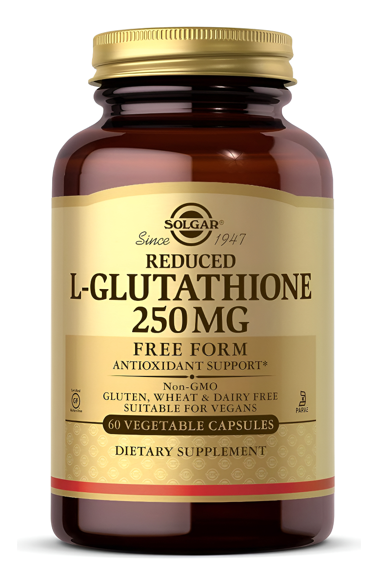 Solgar L-glutatión Reducido De 250 Mg, 60 Cápsulas Vegetales, Soporte Antioxidante, Aminoácidos En Forma Libre, Sin Omg