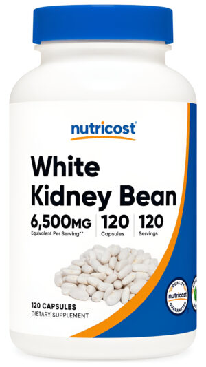 Nutricost Cápsulas De Extracto De Frijol Blanco De 650 Mg De 120 Cápsulas, Cápsulas Vegetarianas, Sin Gluten Y Sin Omg