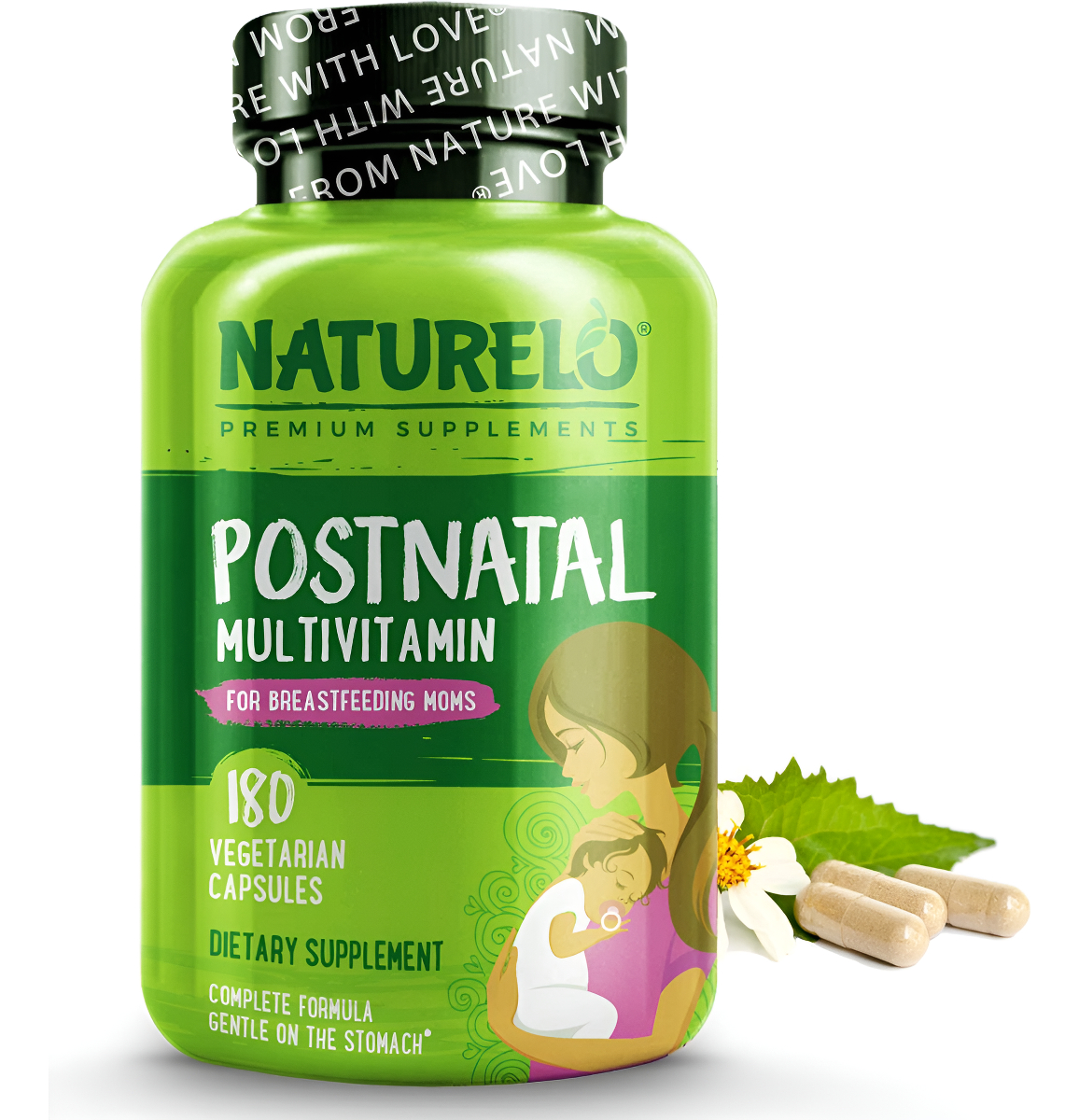 Naturelo Suplemento Multivitamínico Postnatal, Para Mujeres Lactantes, Después Del Parto, 180 Cápsulas Veganas