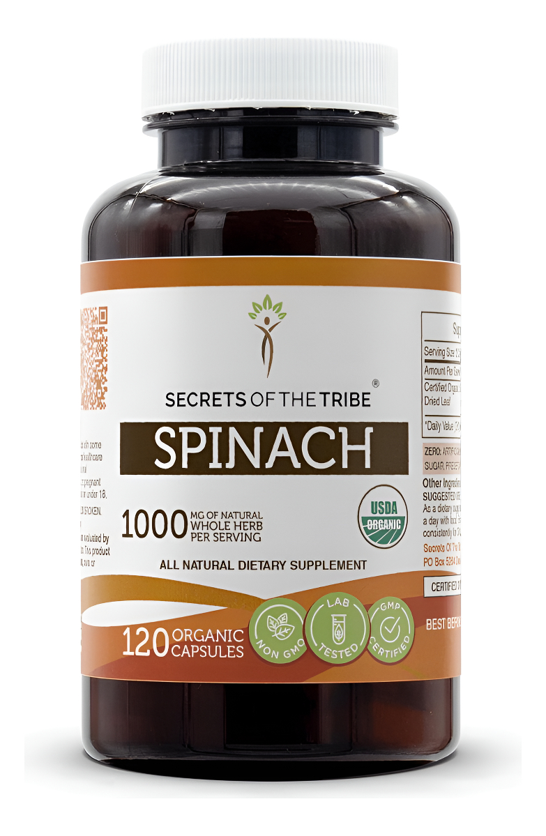 Secrets Of The Tribe Espinaca 120 Cápsulas, 1000 Mg, Espinaca (spinacia Oleracea) Hoja Seca (120 Cápsulas)