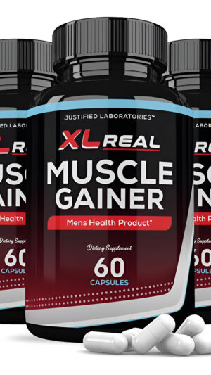 (3 Unidades) Xl Real Muscle Gainer Advanced - Fórmula De Salud Para Hombre, 60 Cápsulas
