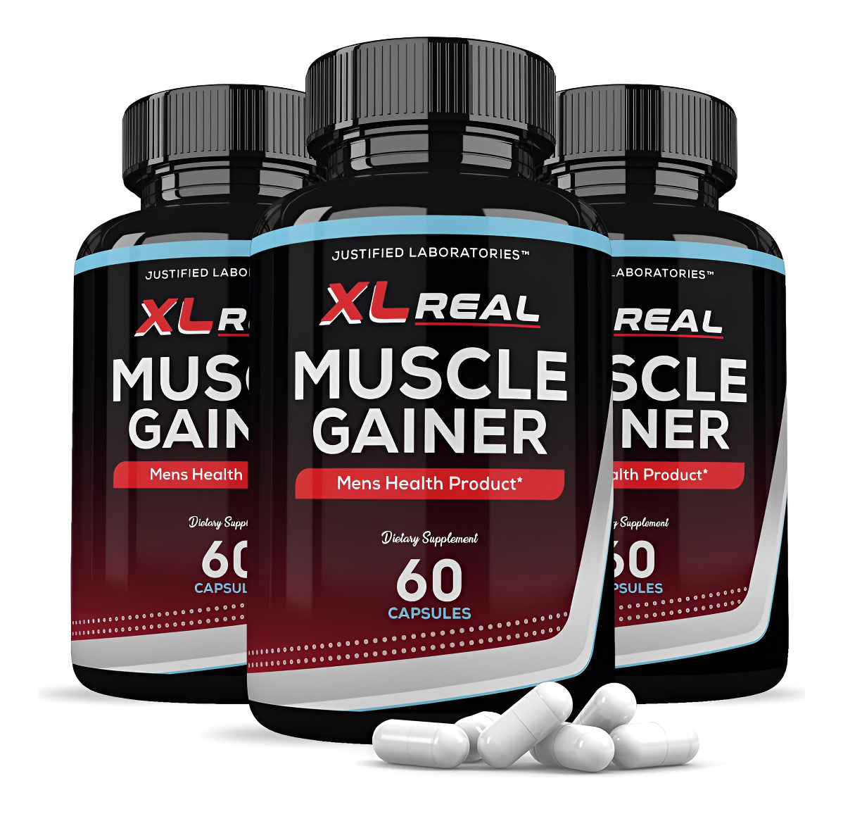 (3 Unidades) Xl Real Muscle Gainer Advanced - Fórmula De Salud Para Hombre, 60 Cápsulas