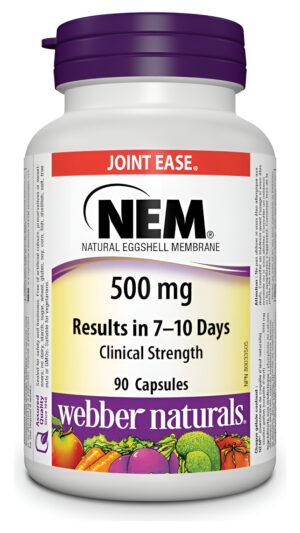 Webber Naturals Membrana De Cáscara De Huevo Natural Nem 500 Mg, 90 Cápsulas