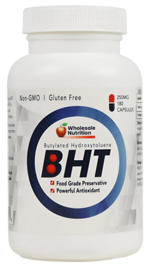 Wholesale Nutrition Bht Cápsulas - 250 Mg, 180 Cápsulas (suministro Para 6 Meses), Antioxidante Y Conservante, Sin Omg,