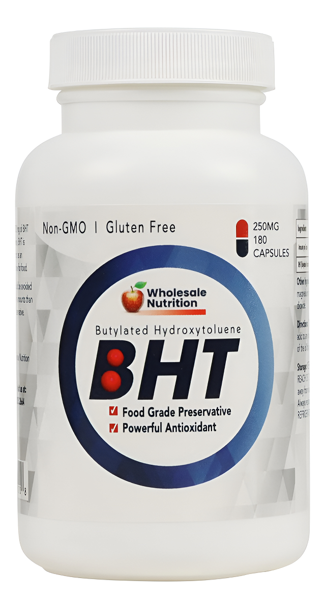 Wholesale Nutrition Bht Cápsulas - 250 Mg, 180 Cápsulas (suministro Para 6 Meses), Antioxidante Y Conservante, Sin Omg,