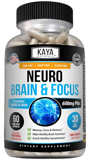 Kaya Naturals - Neuro Cerebro Para Memoria Y Enfoque - 60 Cápsulas Veganas De Energía Nootrópica