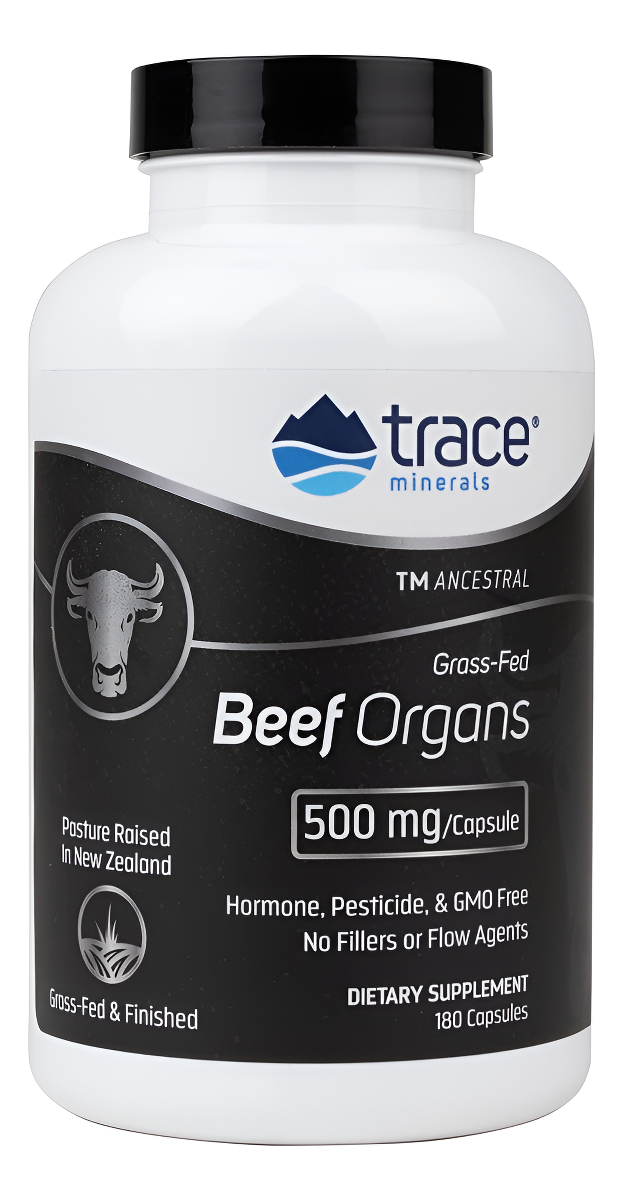 Trace Minerals Cápsulas Ancestrales De Órganos De Carne De Res (hígado, Corazón, Riñón, Páncreas, Bazo) | Criado En Pas