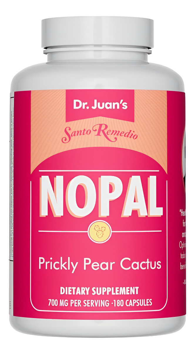 Santo Remedio Nopal, Sin Azúcar, Sin Gluten, Suplemento Dietético De Cactus, Tuna 700 Mg, 180 Cápsulas