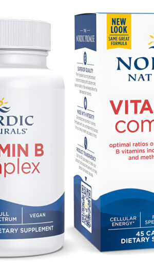 Nordic Naturals Complejo De Vitamina B, 45 Cápsulas, Salud Del Corazón Y El Cerebro, Energía, Metabolismo, Sin Omg