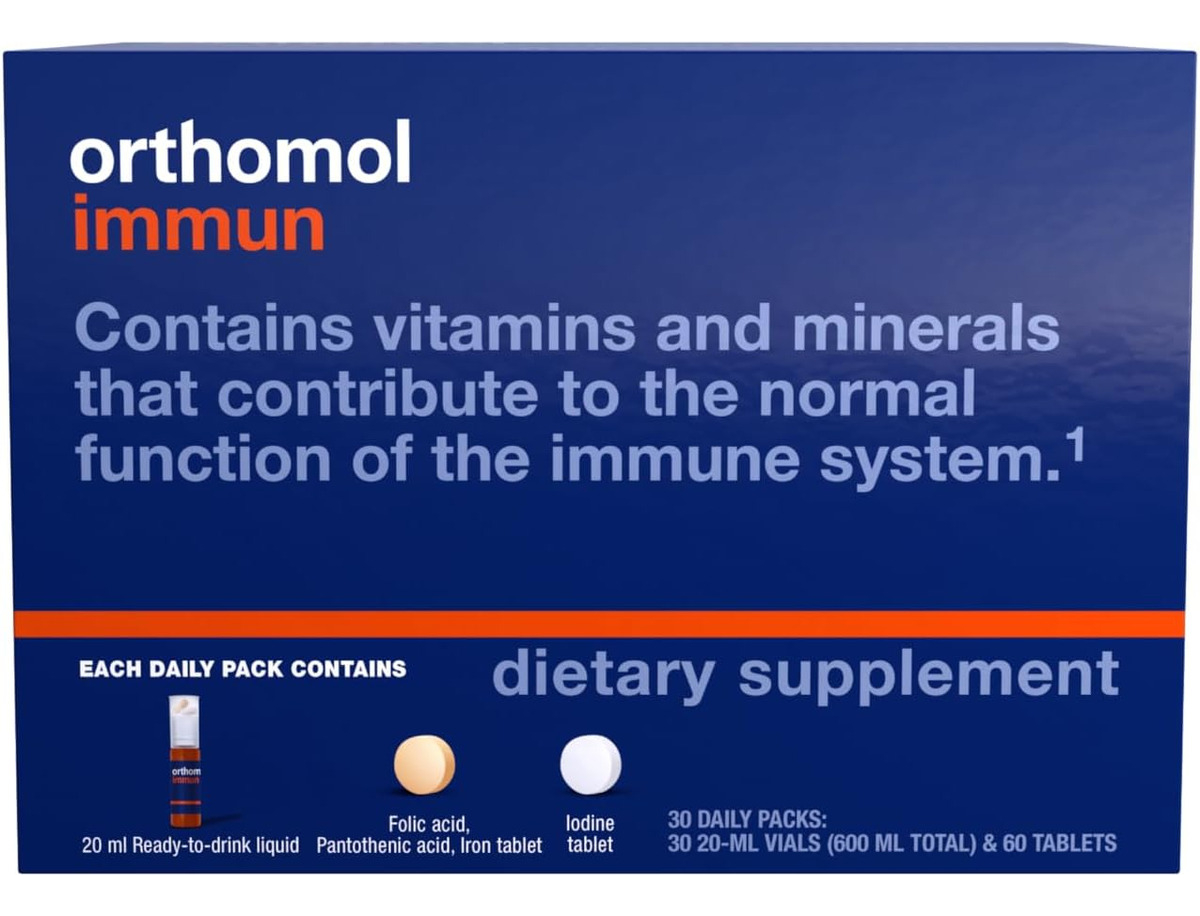 Orthomol Immun Vial, Suplemento De Apoyo Inmunológico, Cápsula De Suministro De 30 Días, Vitaminas A, B, C, D, E, Zinc,