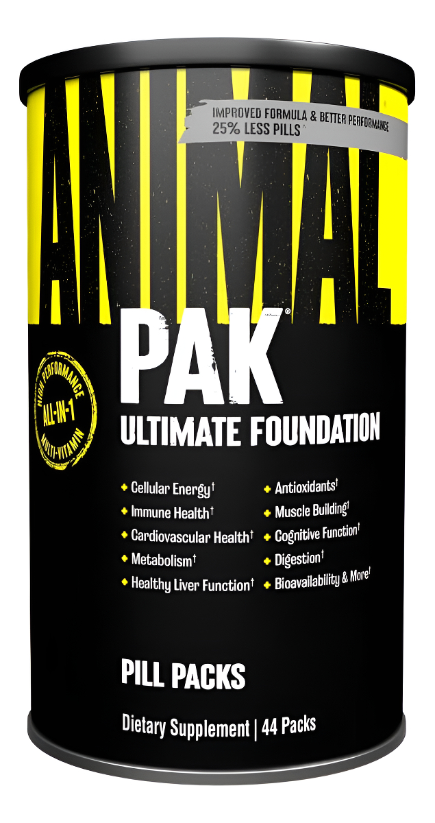 Animal Pak - Práctico Paquete De Vitaminas Y Suplementos Todo En Uno Zinc, Vitaminas C, B, D, Aminoácidos Y Más Mul