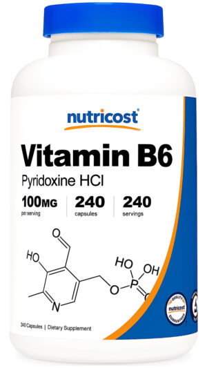 Nutricost Vitamina B6 (piridoxina Hcl) 100 Mg, 240 Cápsulas