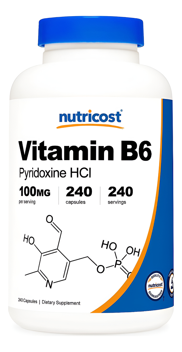 Nutricost Vitamina B6 (piridoxina Hcl) 100 Mg, 240 Cápsulas