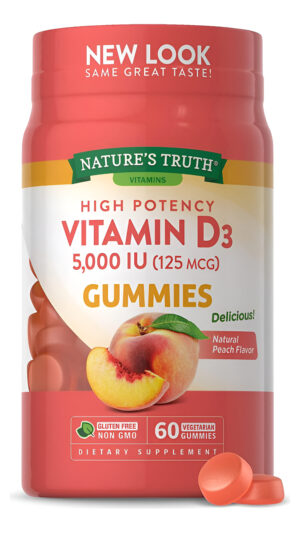 Nature's Truth Vitamin D3 Gummies 5000 Iu 60 Conteo Vegetari