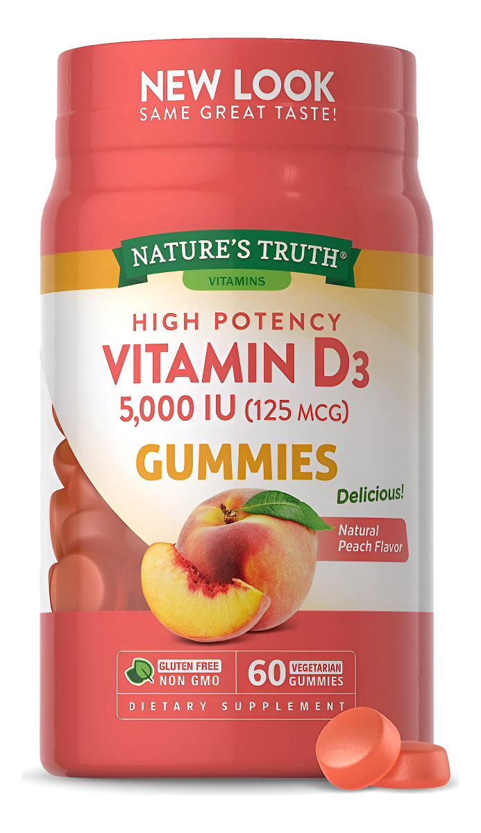 Nature's Truth Vitamin D3 Gummies 5000 Iu 60 Conteo Vegetari