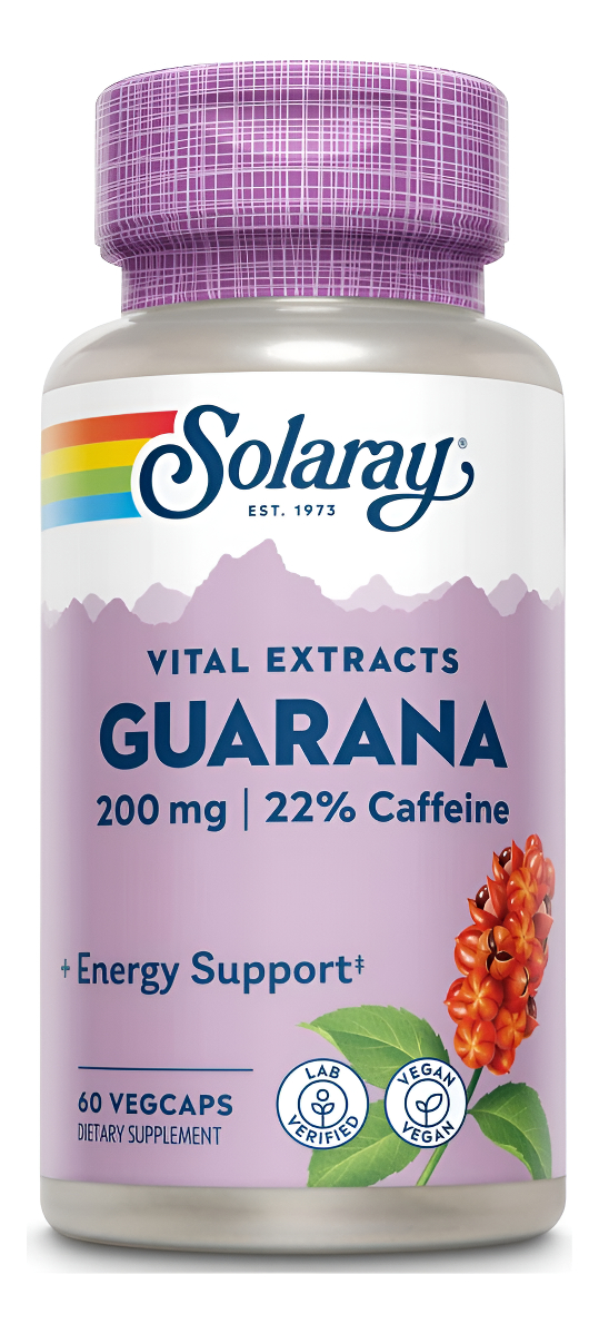 Solaray Extracto De Semilla De Guaraná 300 Mg | 44 Mg De Cafeína | Energía Saludable, Enfoque, Memoria Y Apoyo Al Metab