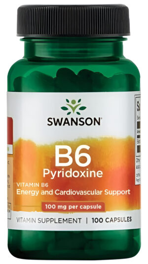 Vitamina B-6 Piridoxina 100 Mg 100 Capsulas De Swanson