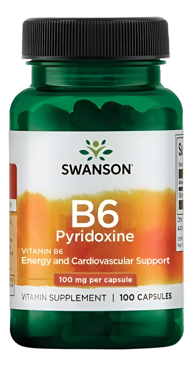 Vitamina B-6 Piridoxina 100 Mg 100 Capsulas De Swanson
