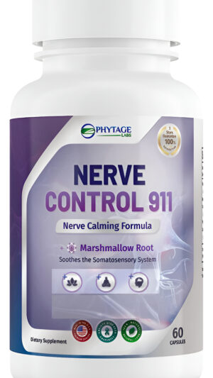 Phytage Labs Nerve Control 911 - Suplemento Natural Para La Salud Nerviosa A Base De Plantas (60 Cápsulas)
