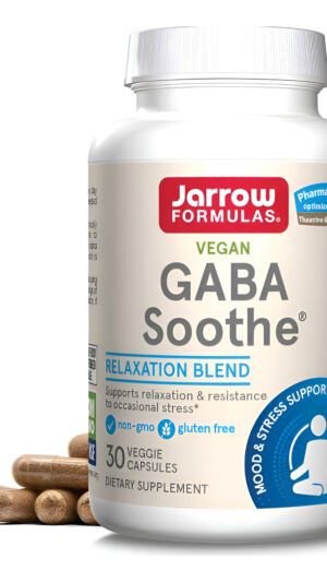Jarrow Formulas Gaba Soothe, Suplemento Dietético Para Relajación Y Estrés Ocasional, 30 Cápsulas Vegetales