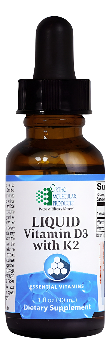 Ortho Molecular - Vitamina D3 Líquida Con K2 - 1 Onza Líquida