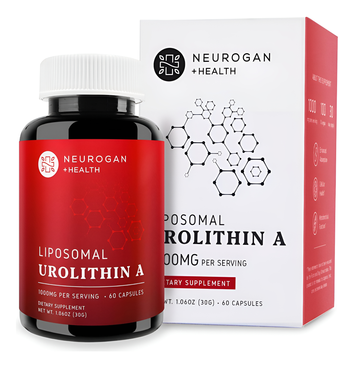 Cápsulas Liposomales De Urolitina A De 500 Mg Cada Una, 1000 Mg En Porción | Absorción Mejorada Vitalidad Celular Y Sal