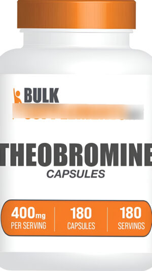 Bulksupplements Suplemento De Teobromina, Nootrópico, 400 Mg  - Sin Gluten, 180 Cápsulas