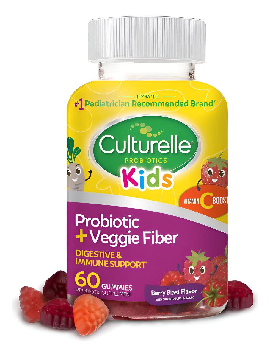 Culturelle Probiótico Diario + Gomitas De Fibra Vegetal Para Niños, Prebiótico + Probiótico Con Refuerzo De Vitamina C