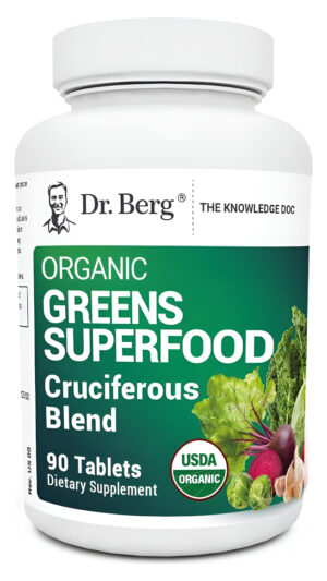 Dr. Berg's Organic Cruciferous Support - Nueva Versión Del Suplemento Vegetal De Alimentos Integrales Con 11 Superalime