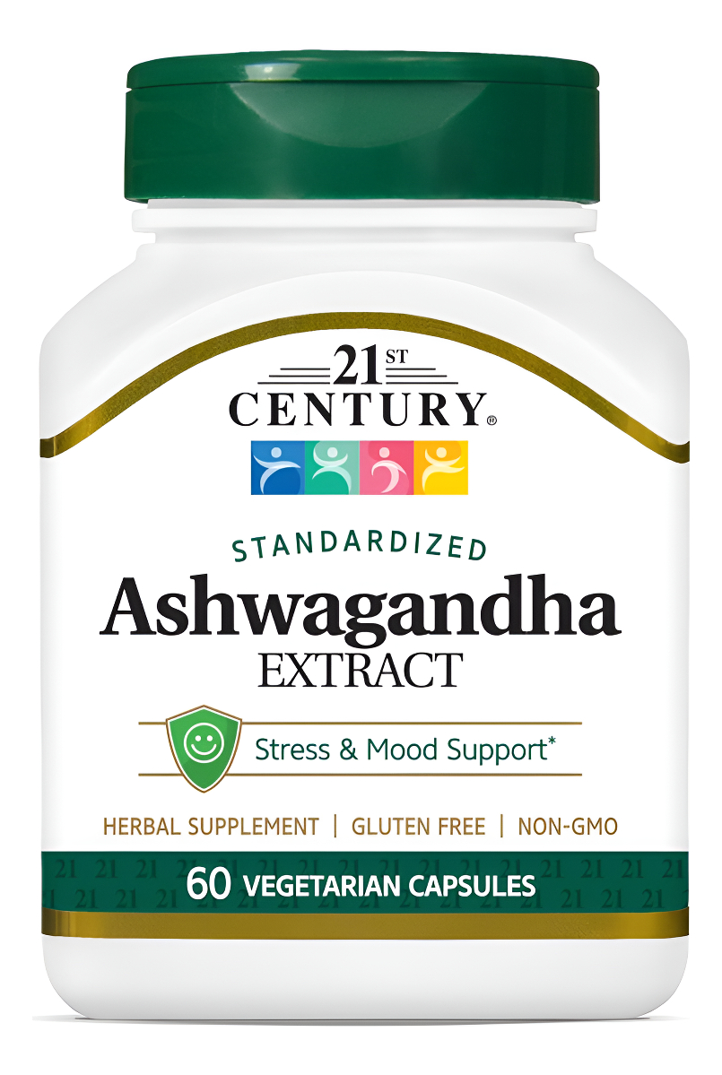 21st Century Extracto De Ashwagandha 500 Mg, 60 Cápsulas