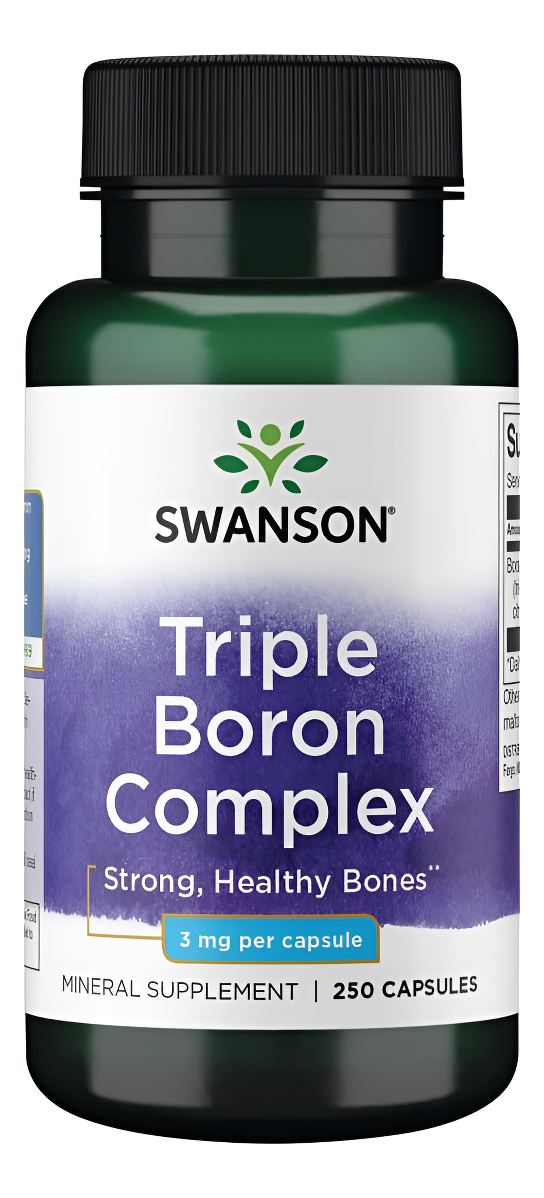 Swanson Complejo Triple De Boro Salud Natural De Los Huesos Y Apoyo Articular 250 Cápsulas