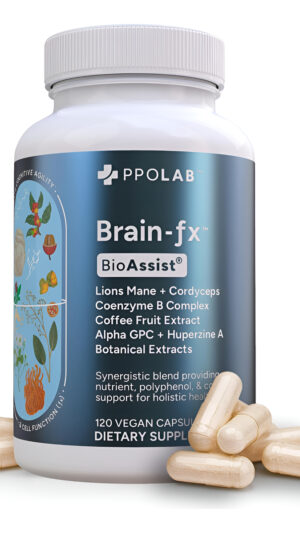 Bioassist® Brain-fx, Clean Certified® Memoria Nootropic Y Focus Brain Support, B Complex Lions Mane Cordyceps Café Frut