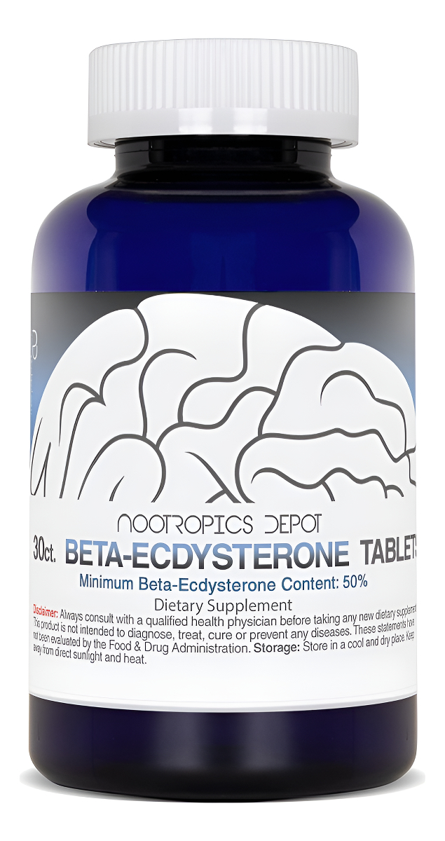 Nootropics Depot Beta Ecdysterona/20-hidroxiecdisona 50% Tabletas | 500mg | Extracto De Cianotis Aracnoidea | Fitoecdis