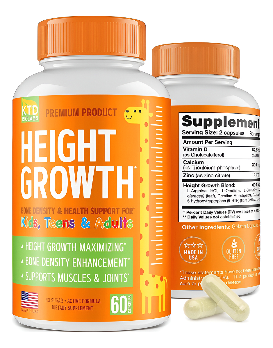Maximizador De Crecimiento De Altura, Vitaminas Naturales Para Adolescentes, Fabricadas En Estados Unidos, Pastillas De