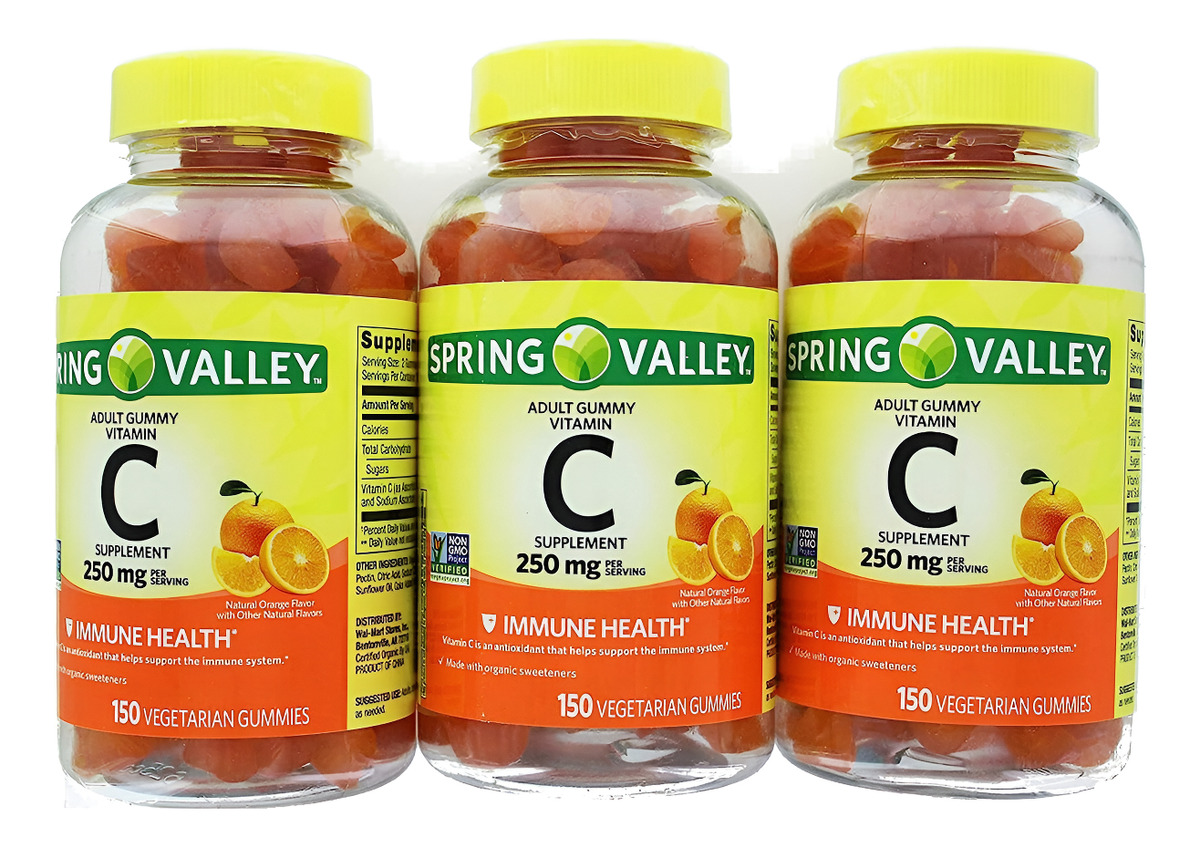 Spring Valley Vitamina C, 250 Mg 150 Gomitas Cada Una, Paquete De 3