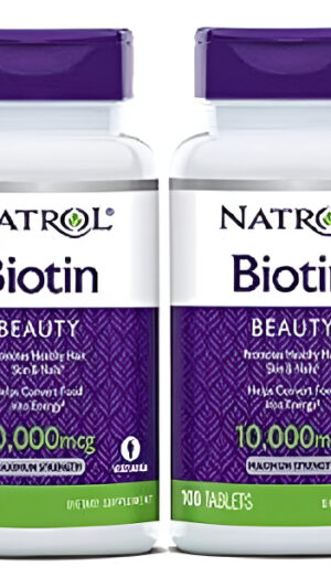 Natrol Biotina, Fuerza Máxima, 10,000 Mcg 100 Tabletas (paquete De 4)