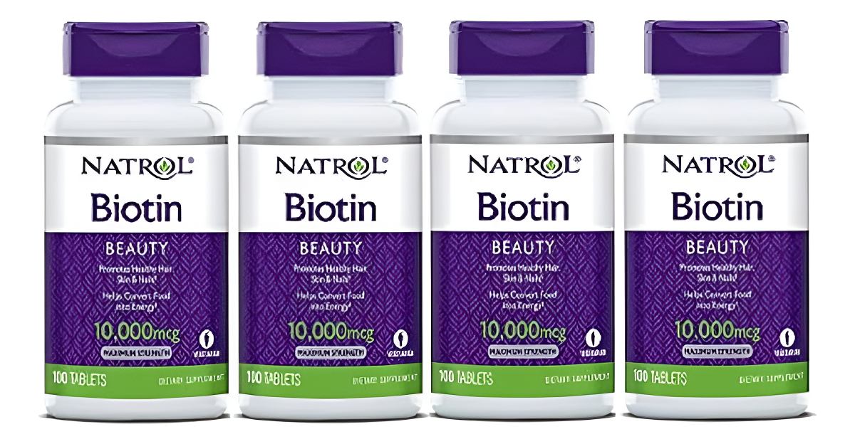 Natrol Biotina, Fuerza Máxima, 10,000 Mcg 100 Tabletas (paquete De 4)