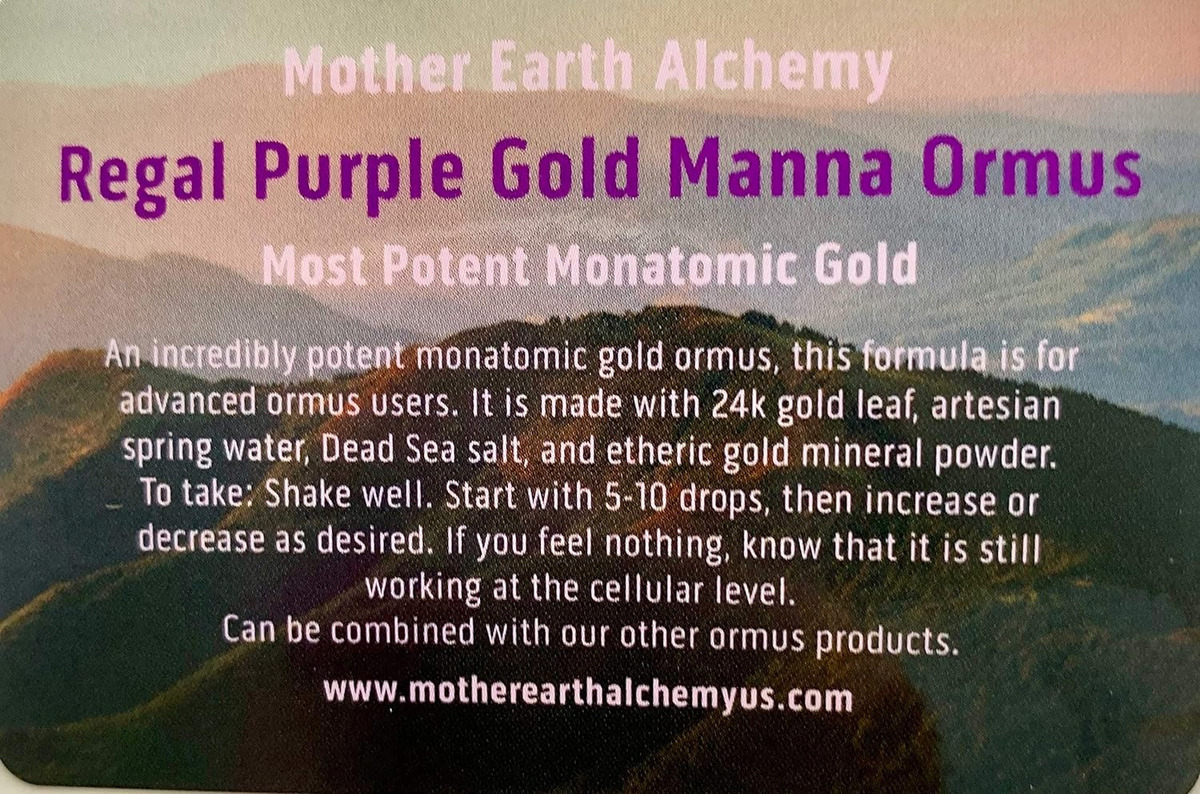 Regal Ormus De Maná De Oro Morado - 1oz - Mother Earth Alchemy