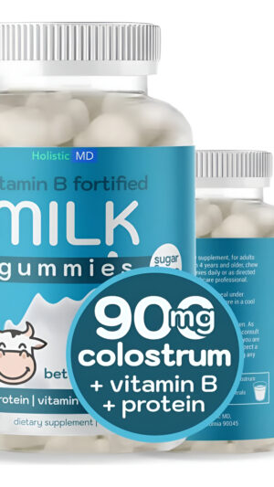 Suplemento De Calostro Con Complejo De Vitamina B, Gomitas De Leche Alimentada Con Pasto Para Niños Y Ancianos, 60 Unid