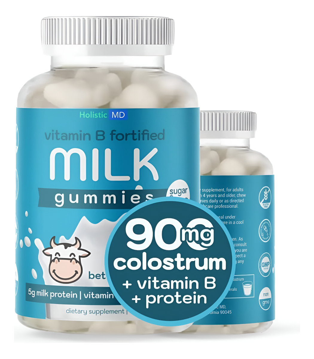 Suplemento De Calostro Con Complejo De Vitamina B, Gomitas De Leche Alimentada Con Pasto Para Niños Y Ancianos, 60 Unid