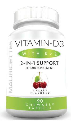 Mauricettes Vitamina En 60 Tabletas Masticable D3 K2-2000 Ui Vit D 3 Con Suplemento K