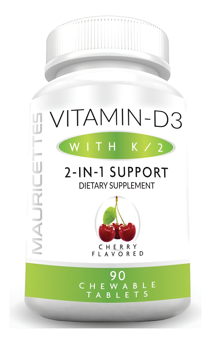 Mauricettes Vitamina En 60 Tabletas Masticable D3 K2-2000 Ui Vit D 3 Con Suplemento K