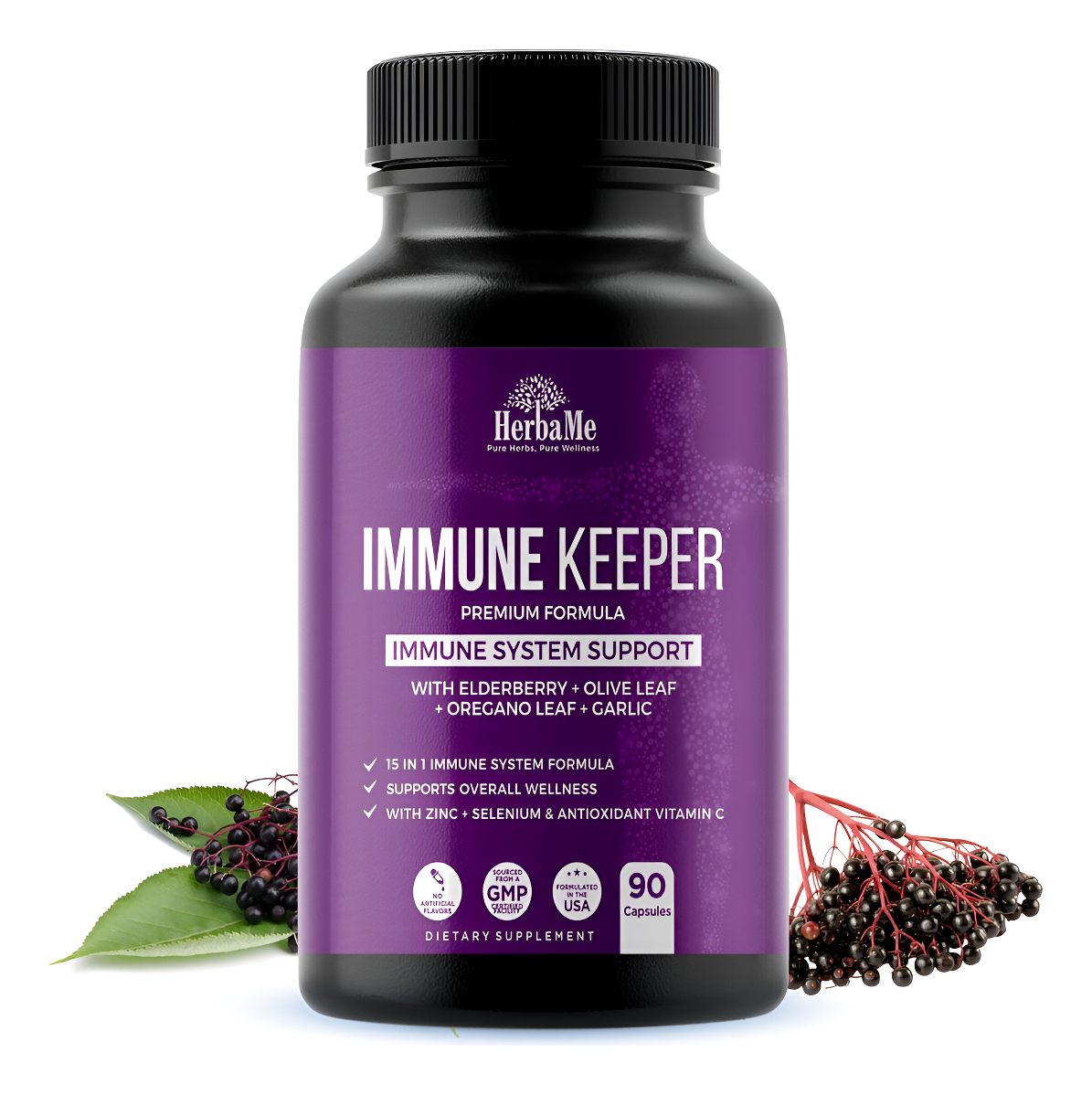 Refuerzo Avanzado Del Sistema Inmunológico 15 En 1 Con Saúco, Quercetina, Zinc, Vitamina D, 90 Cápsulas, Apoya El Biene