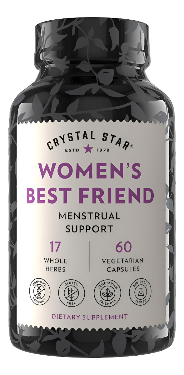 Crystal Star Women's Best Friend (60 Cápsulas) - Suplemento De Alivio Menstrual A Base De Hierbas Para Ayudar Con Calam