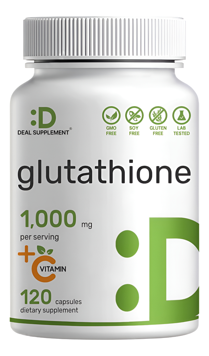 Suplemento De Glutatión 1,000 Mg Por Porción, 98% De Pureza | Más Vitamina C 500 Mg, Forma Reducida Activa (gsh) | 60 C