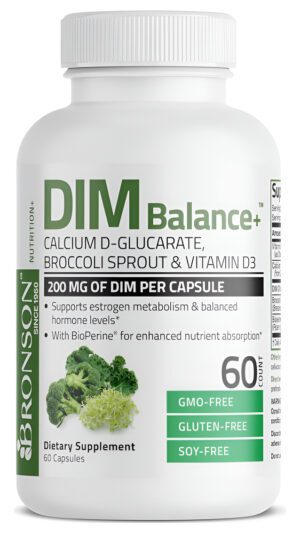 Bronson Dim Balance+ D-glucarato De Calcio, Brotes De Brócoli Y Vitamina D3 200 Mg De Dim Por Cápsula Apoya El Metaboli