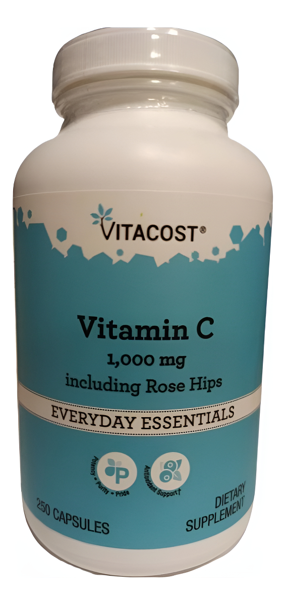 Vitamina C Con Escaramujos - 1000 Mg - 250 Cápsulas Vitacost