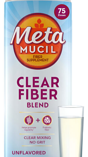 Meta Mucil Suplemento De Fibra En Polvo Transparente, Sin Sabor, 75 Servicios